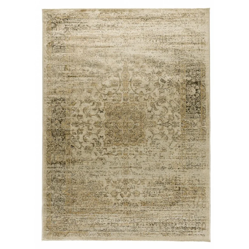 Tapis rectangulaire 120x170 en viscose beige