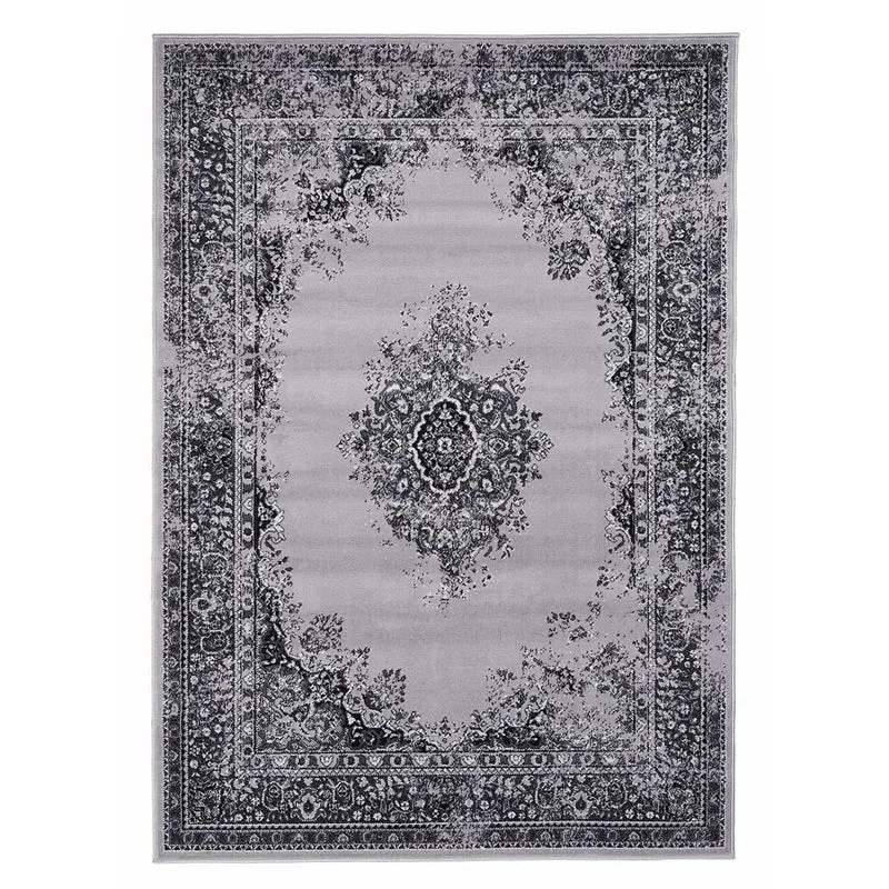 Tapis Rectangulaire 280x365 en Noir avec Poils Ras