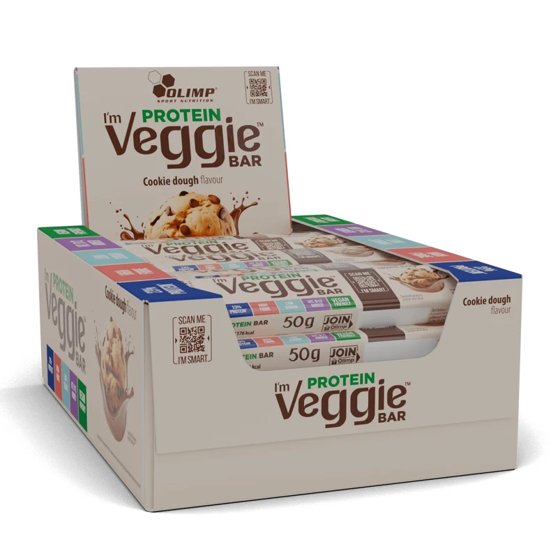 Barre Protéinée Vegan Olimp I'm Veggie Protein Bar - Cookie Dough (25 x 50 g)