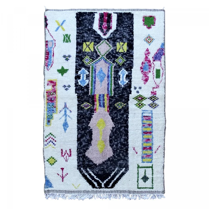 Tapis berbère blanc en laine 140x220
