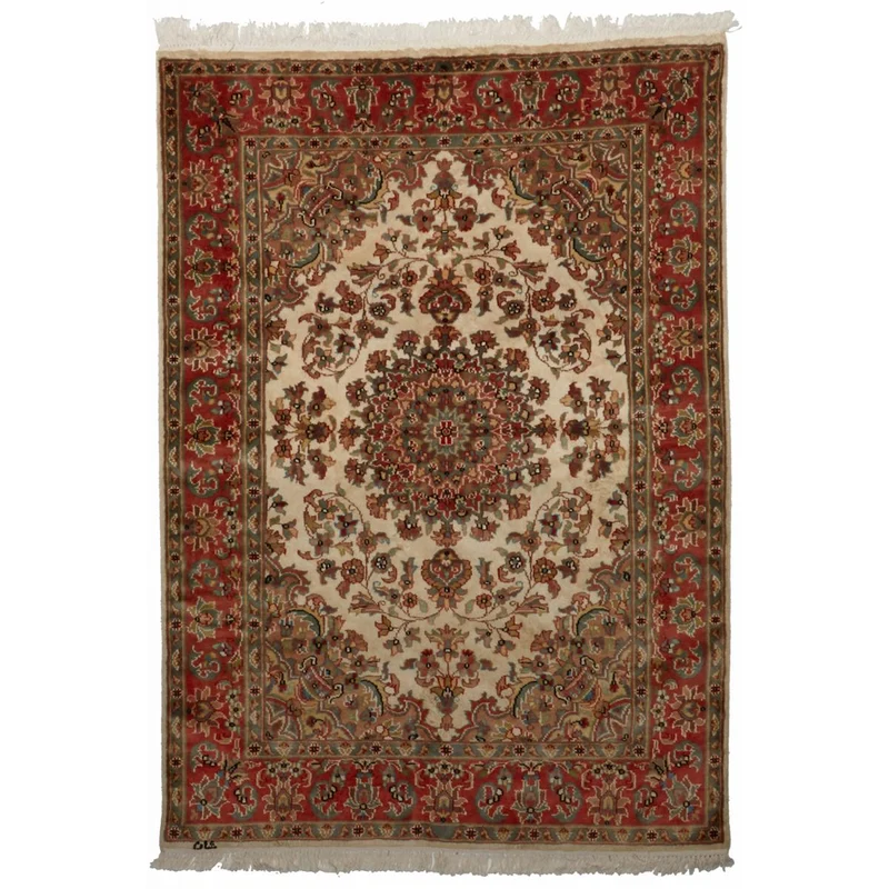 Tapis d'Orient Beige en Soie 125x185 cm (Réf. 1059) – Royaume du Tapis