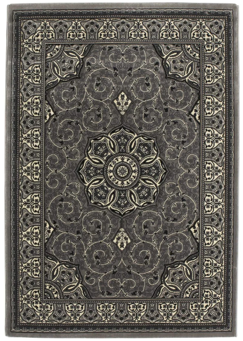 Tapis Oriental Gris lavable en machine HERITAGE