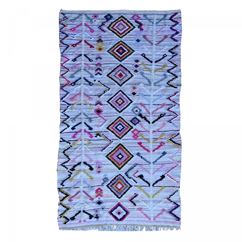 Tapis Rectangulaire 165x290 en Coton Multicolore
