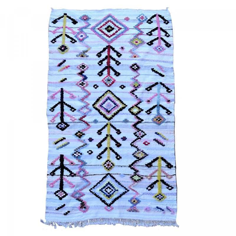 Tapis Rectangulaire 140x220 en Coton Kilim Multicolore