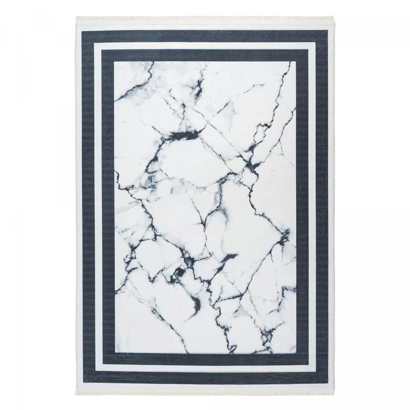Tapis Argent Rectangulaire à Poils ras 120x160