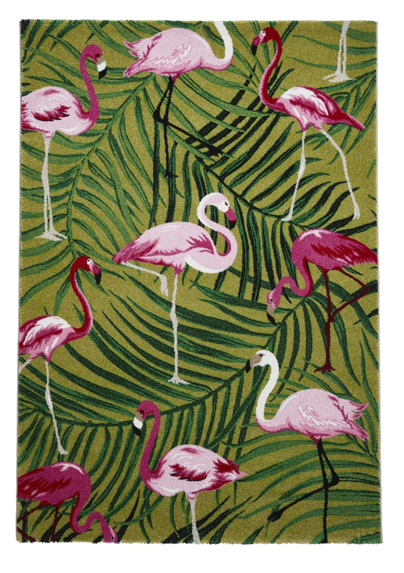 Tapis Vert et Rose Floral style Contemporain HAVANA
