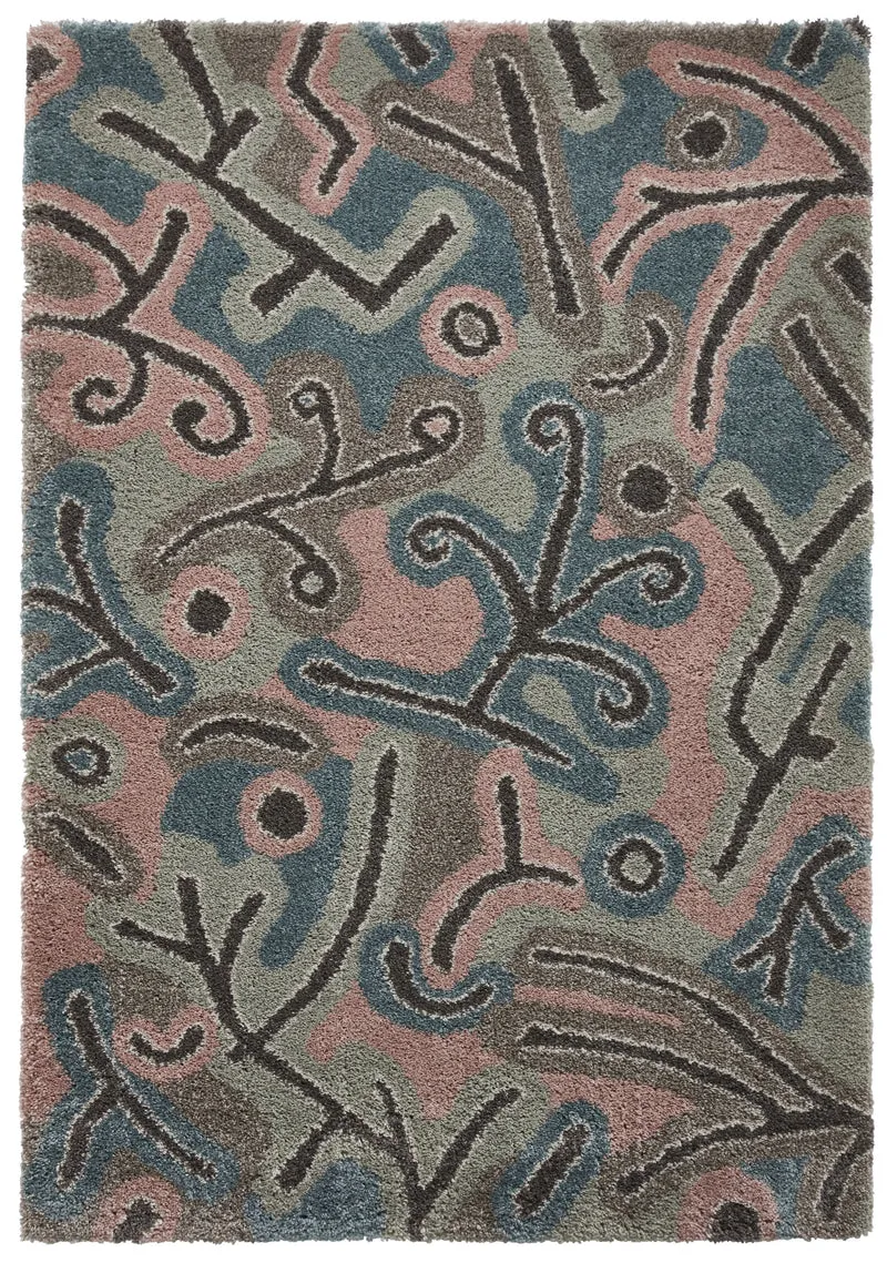 Tapis Shaggy multicolore style Ethnique ROYAL NOMADIC