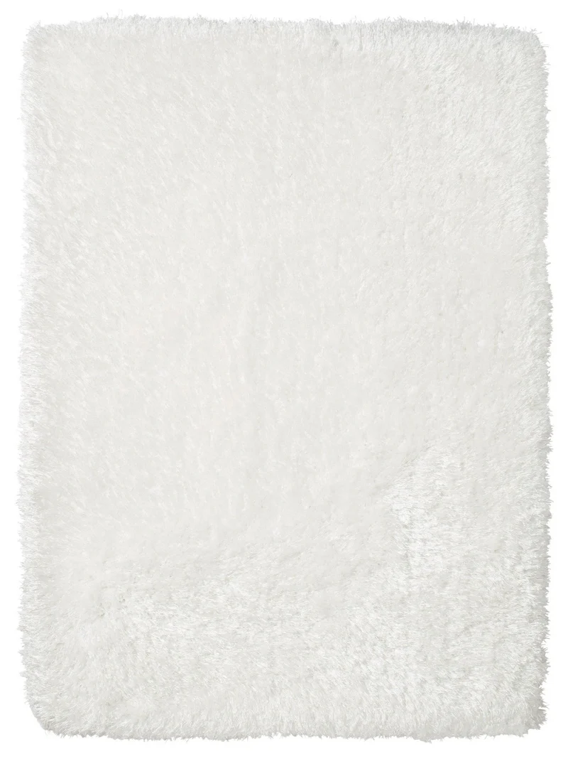 Tapis Uni blanc ivoire type shaggy en acrylique MONTANA