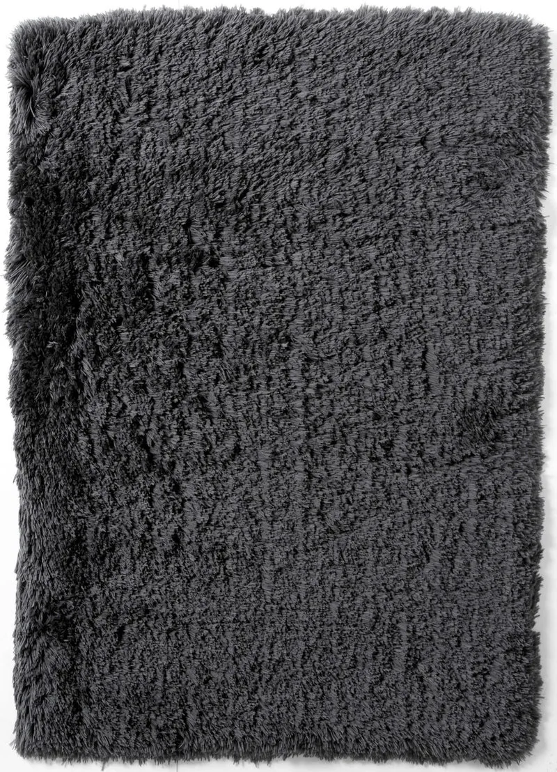 Tapis Uni gris foncé Shaggy en acrylique POLAR