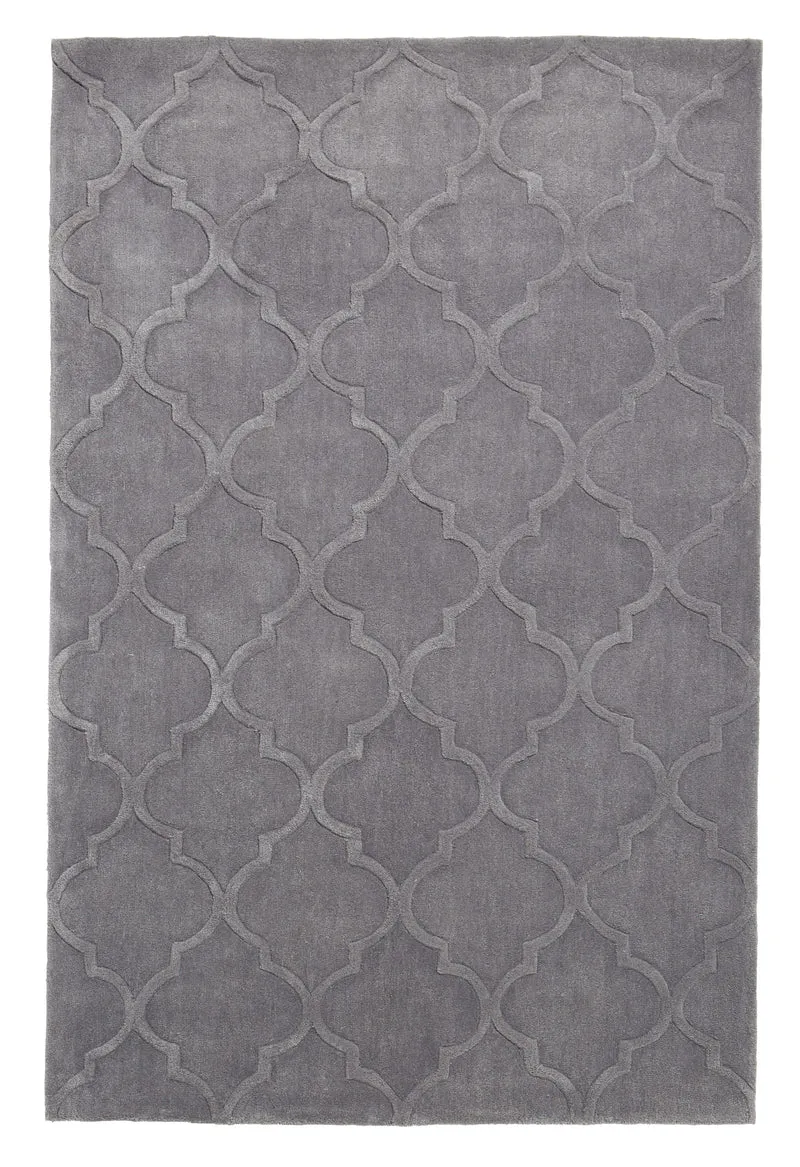Tapis style Baroque Gris Uni acrylique HONG KONG