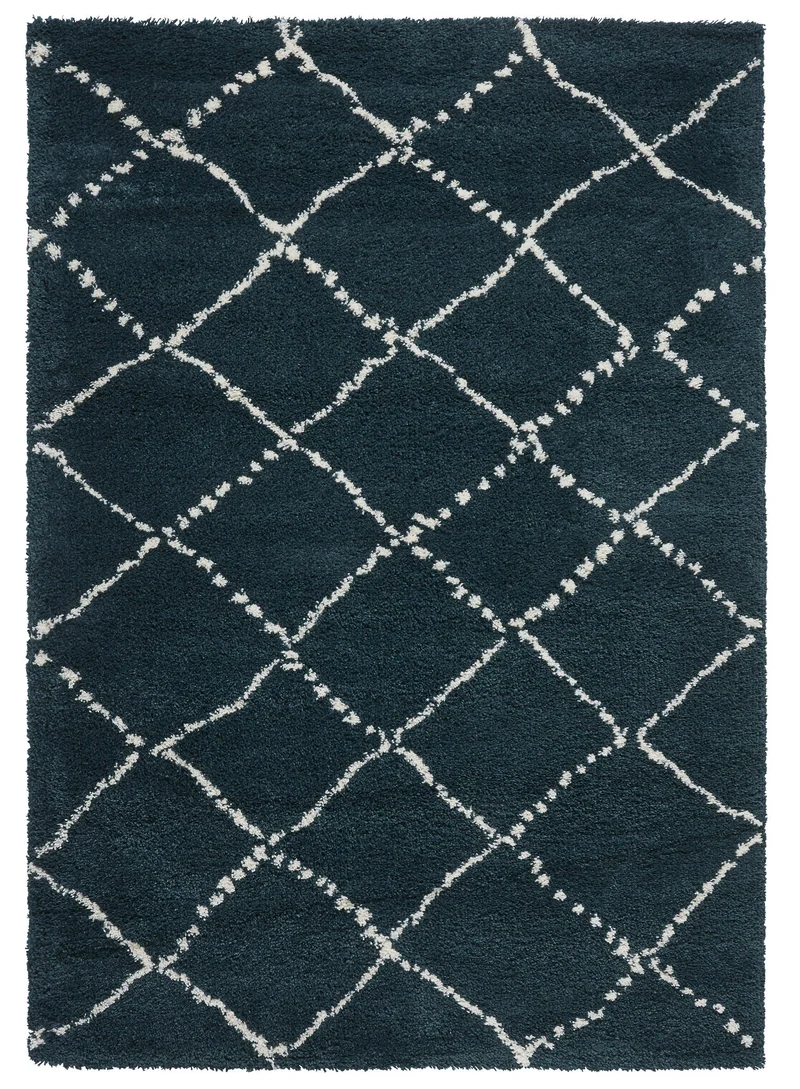Tapis Shaggy vert foncé motif berbère ROYAL NOMADIC
