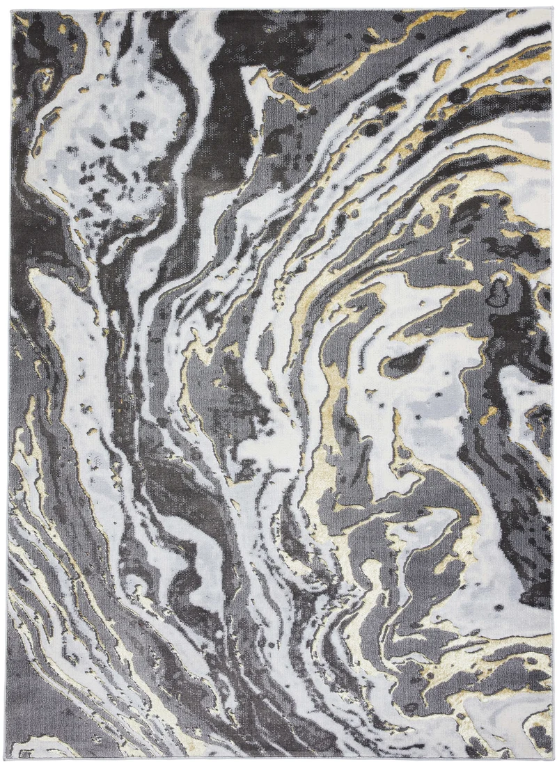 Tapis Gris/Or Moderne Apollo GR584