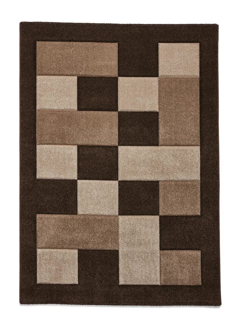 Tapis Marron effet Patchwork BROOKLYN BRK04