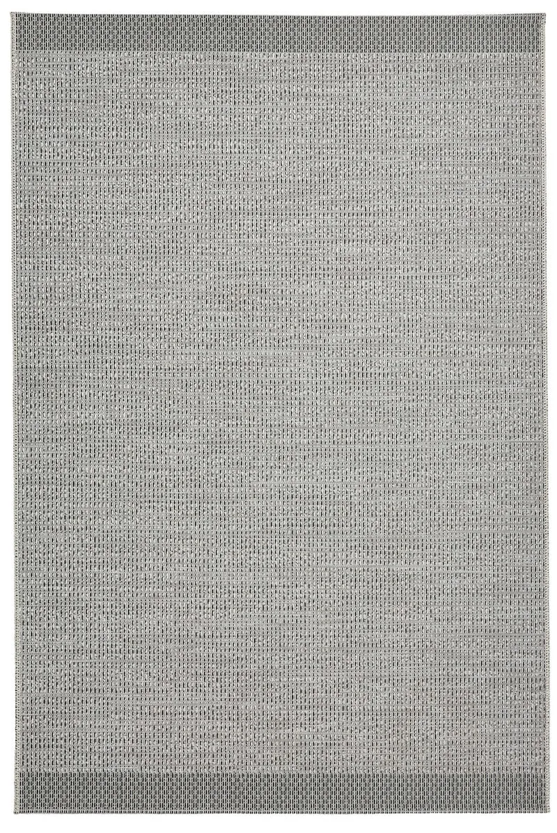 Tapis Kilim intérieur extérieur gris uni STITCH