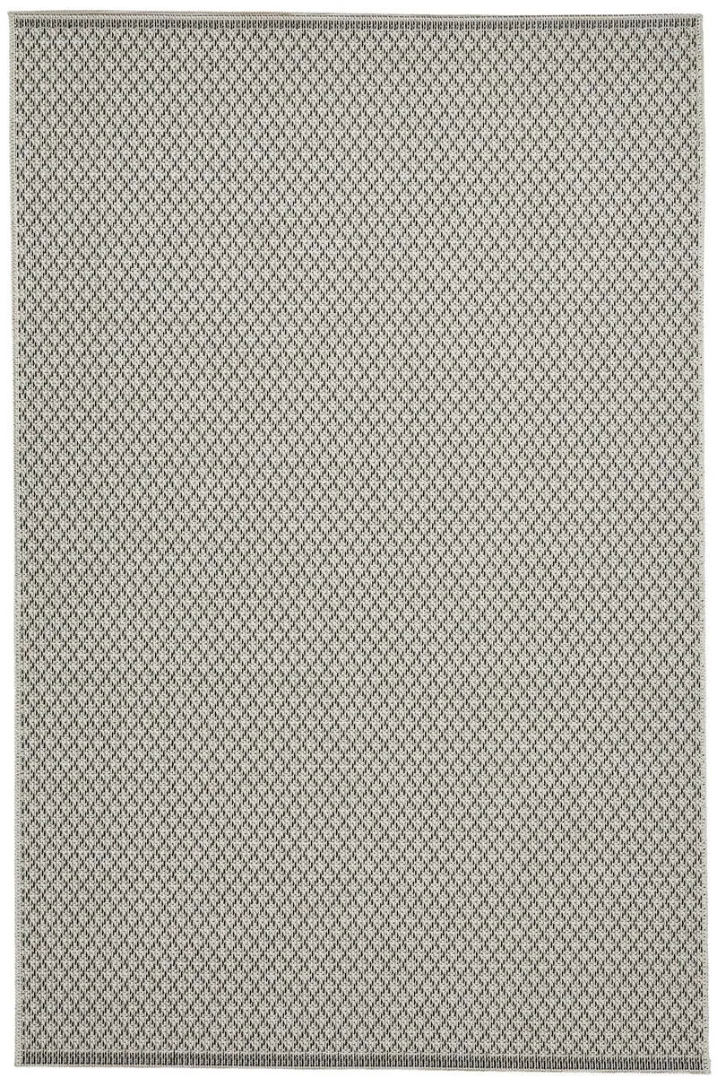 Tapis Kilim intérieur extérieur beige et noir uni STITCH