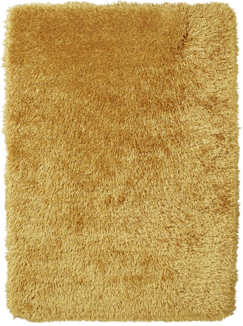 Tapis Jaune uni shaggy poil long en acrylique MONTANA