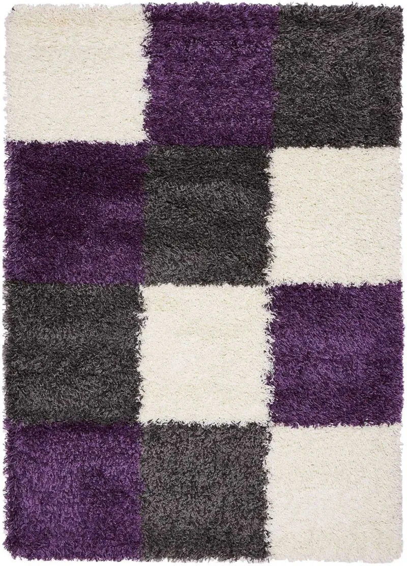 Tapis Graphique Violet Shaggy NORLAZ