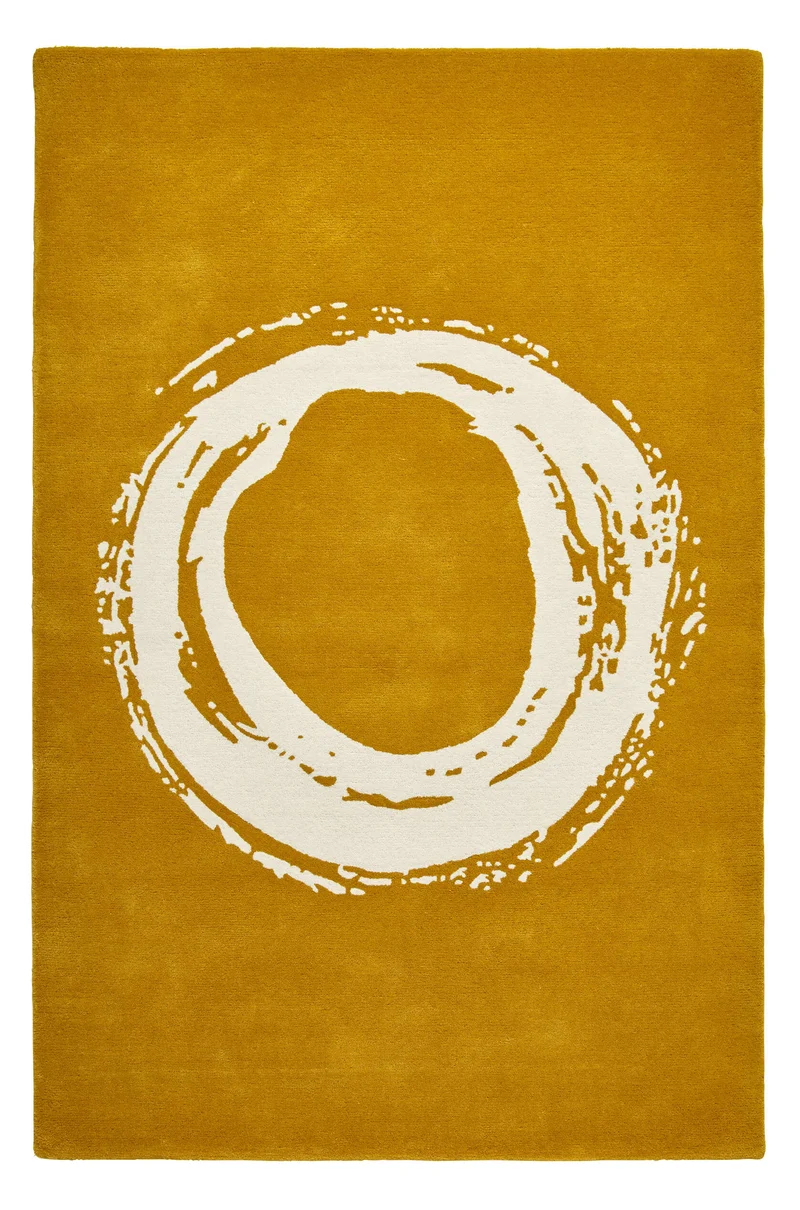 Tapis Jaune design abstrait en laine ELEMENTS EL1095