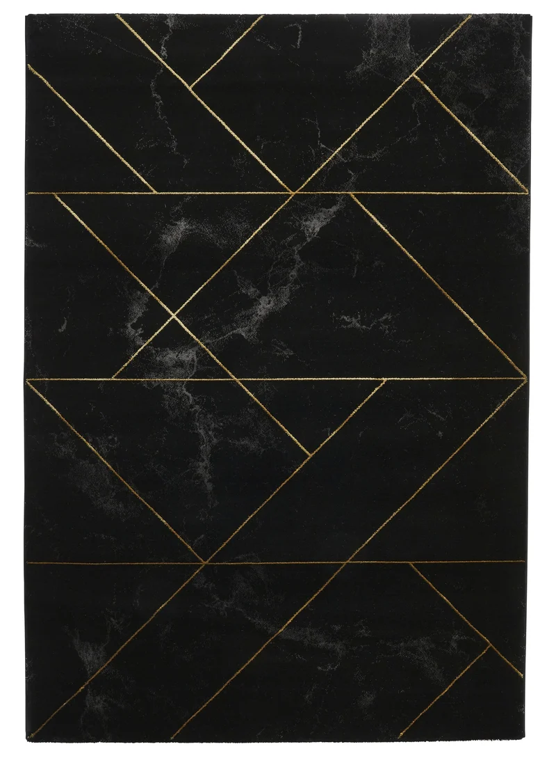Tapis Scandinave Noir et Or de Salon Craft 23299