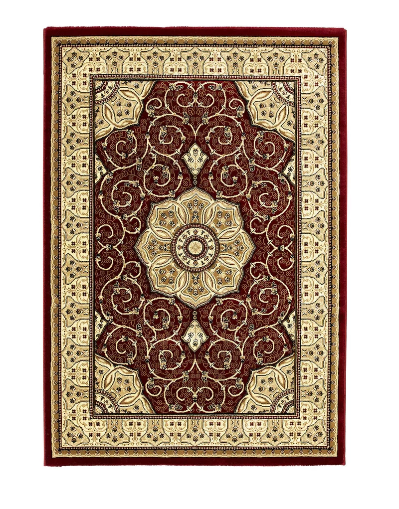 Tapis Oriental Rouge lavable en machine HERITAGE