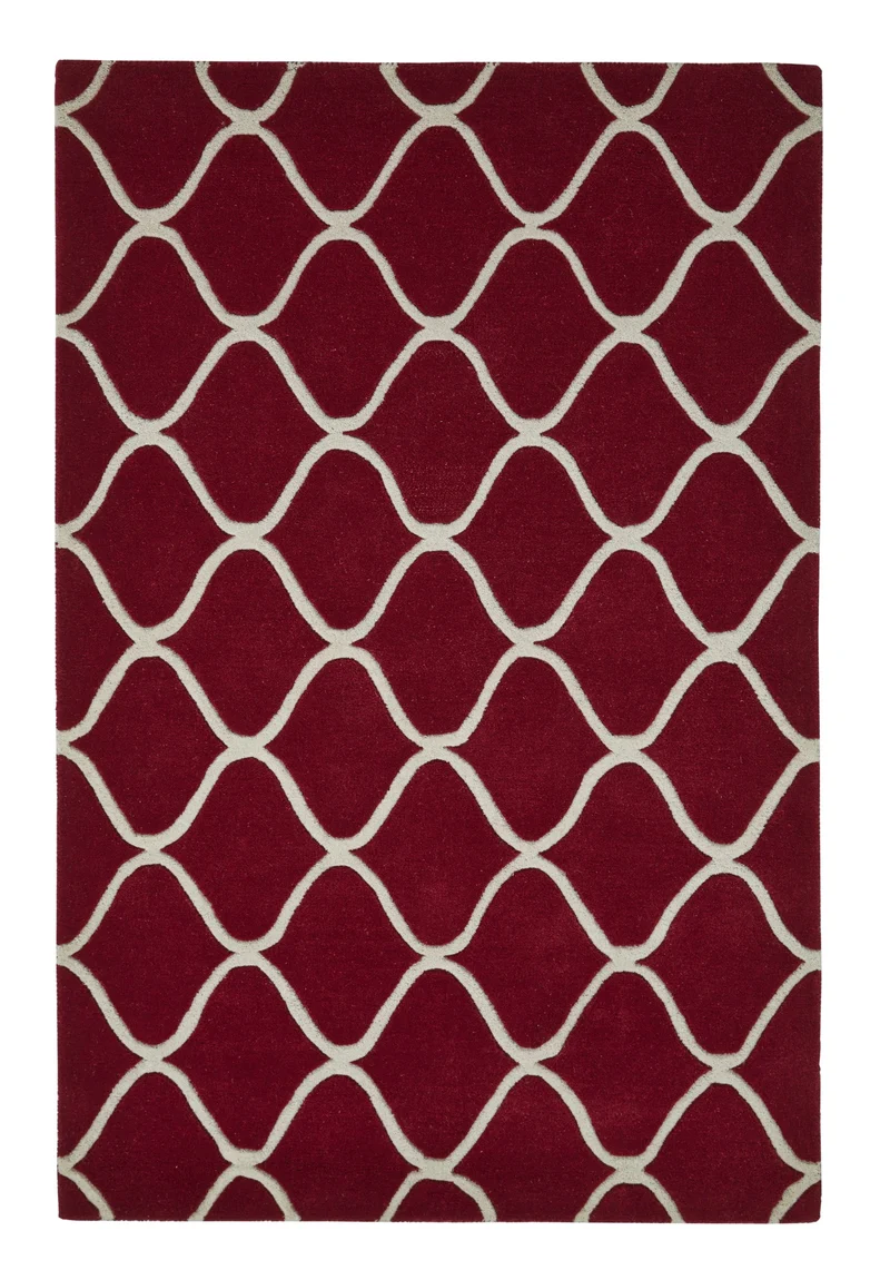 Tapis Rouge en Laine tissé main Graphique ELEMENTS EL65