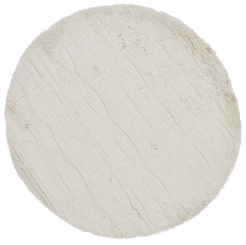 Tapis Rond Shaggy Beige en polyester TEDDY