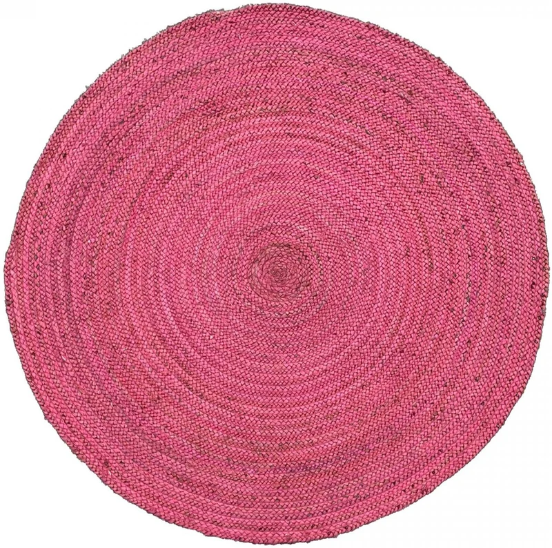 Tapis Rond Rose kilim tissé main en Jute JT SUNNY DAY