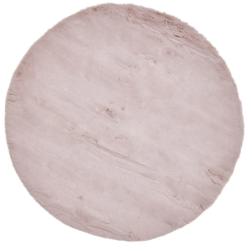 Tapis Rond Shaggy Rose en polyester TEDDY