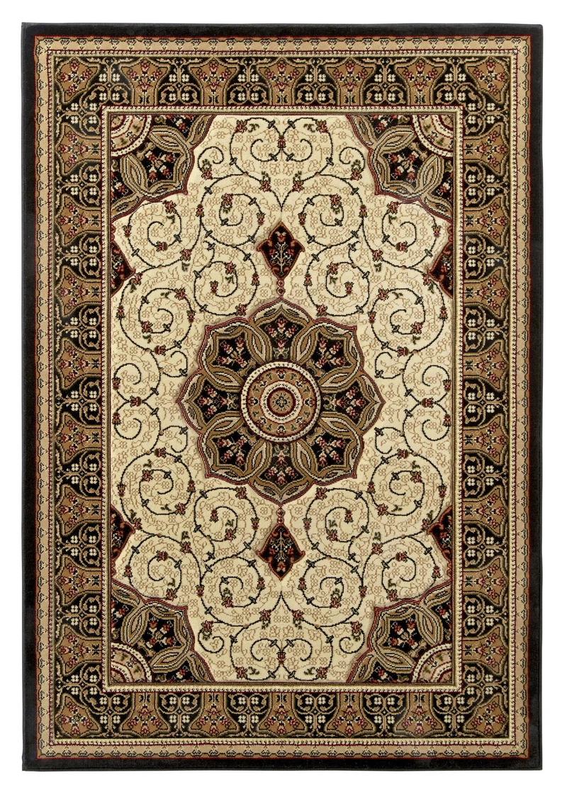 Tapis Noir et Beige style Oriental HERITAGE