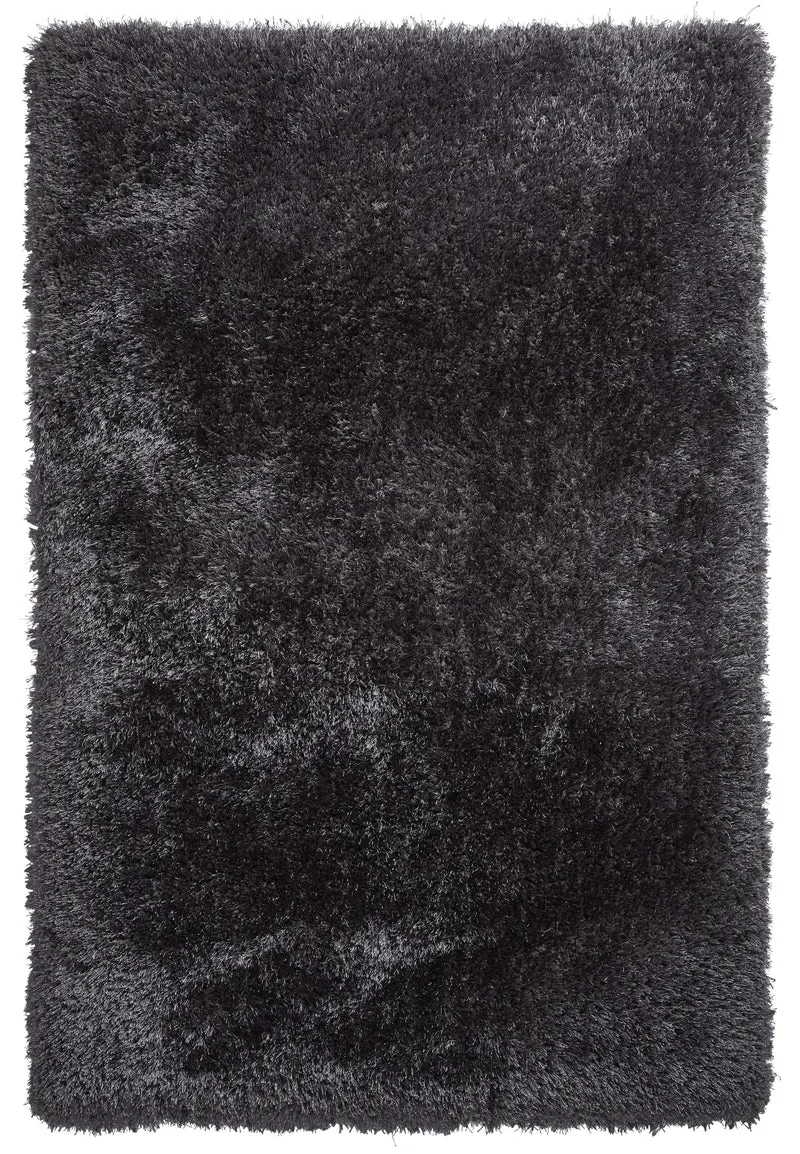 Tapis Gris foncé Uni shaggy poil long en acrylique MONTANA