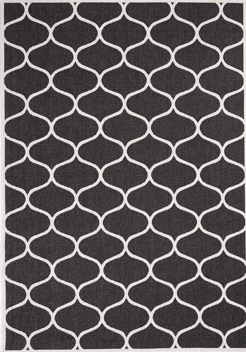 Tapis Extérieur réversible Scandinave Noir BISTYLE