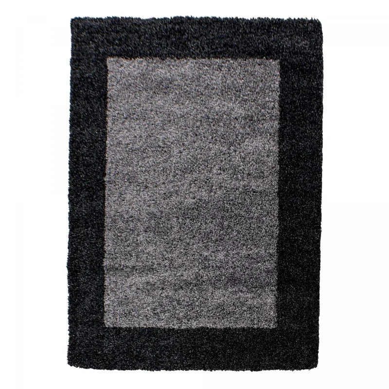 Tapis Shaggy Noir Fuz en Polypropylène 100x200 cm – Royaume du Tapis
