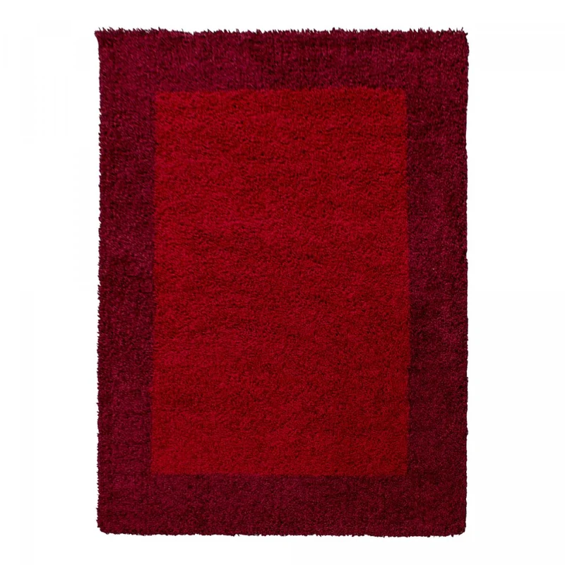 Tapis Shaggy Rouge Fuz en Polypropylène 100x200 cm – Royaume du Tapis