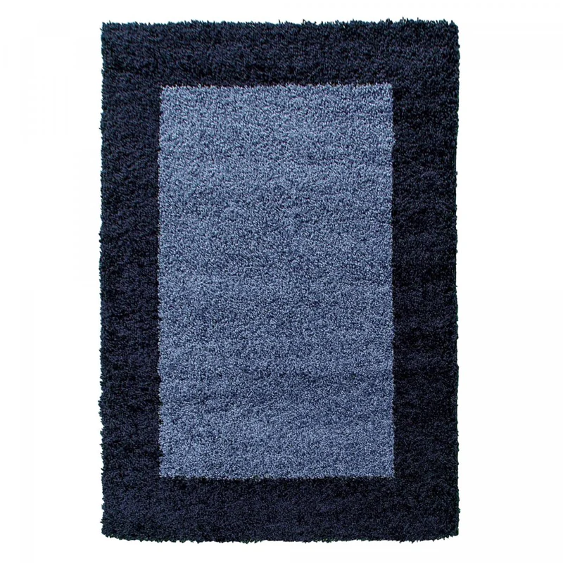 Tapis Shaggy Bleu Fuz en Polypropylène 100x200 cm – Royaume du Tapis