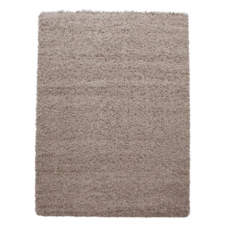 Tapis Shaggy Beige Li en Polypropylène 100x200 cm – Royaume du Tapis