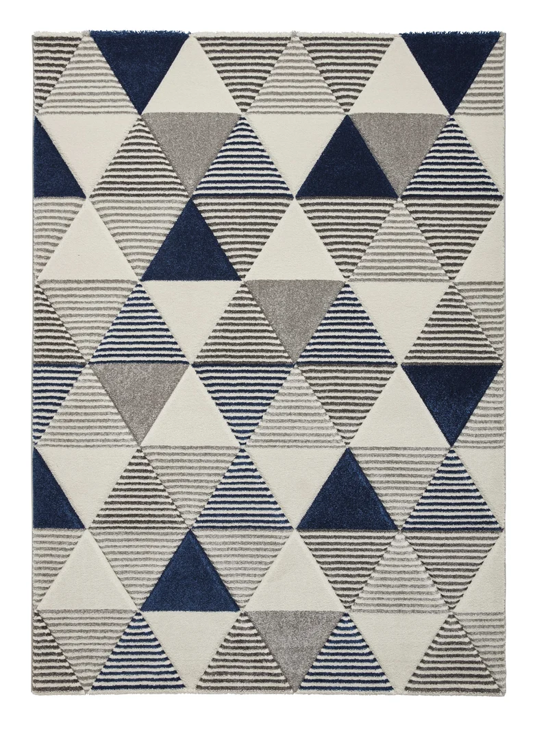 Tapis Graphique Bleu foncé style Moderne Brooklyn BRK15