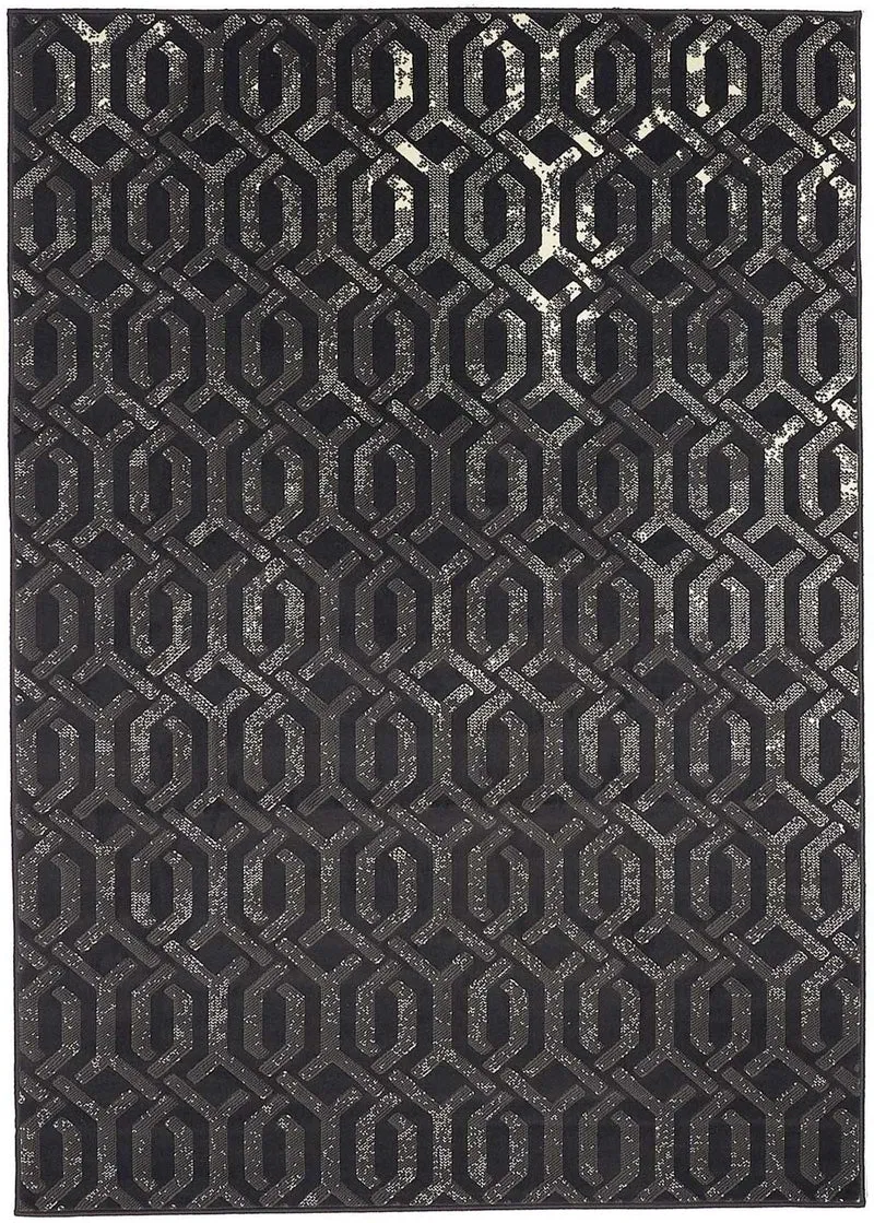 Tapis de Salon Gris Graphique CHAINE