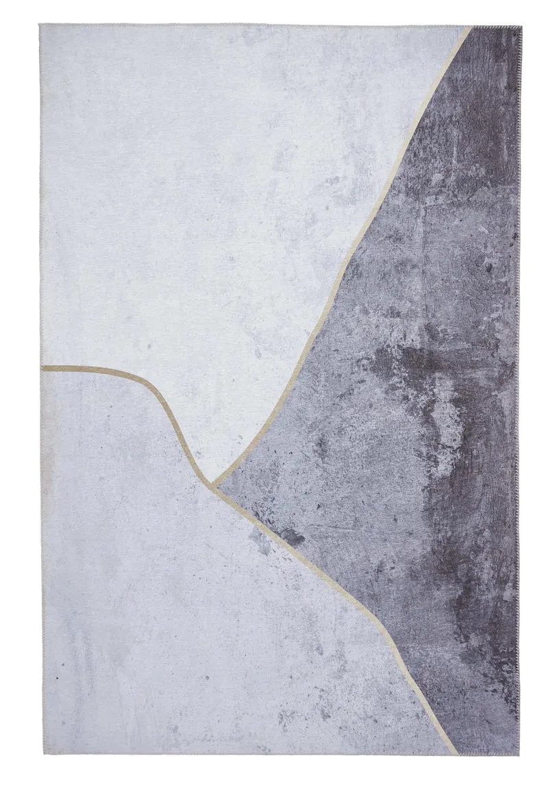 Tapis de Salon Gris Moderne tissé plat Force K7279