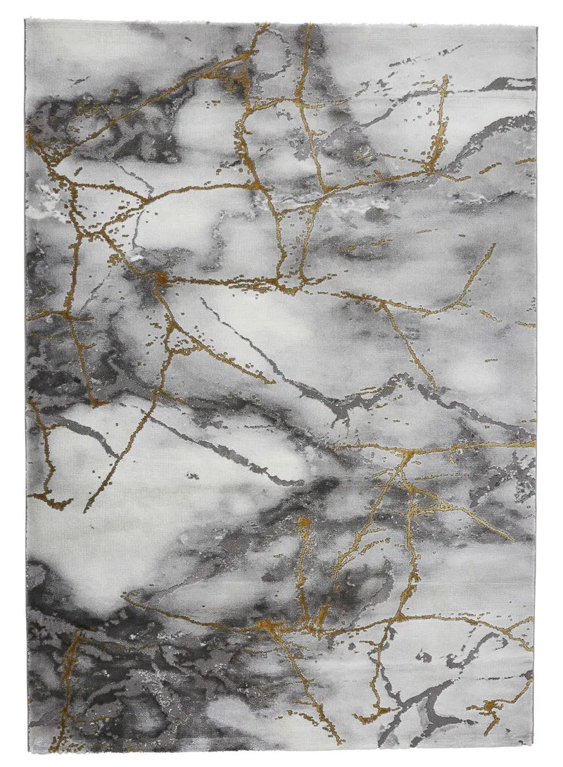 Tapis de Salon Gris et Or effet marbré Craft 23270