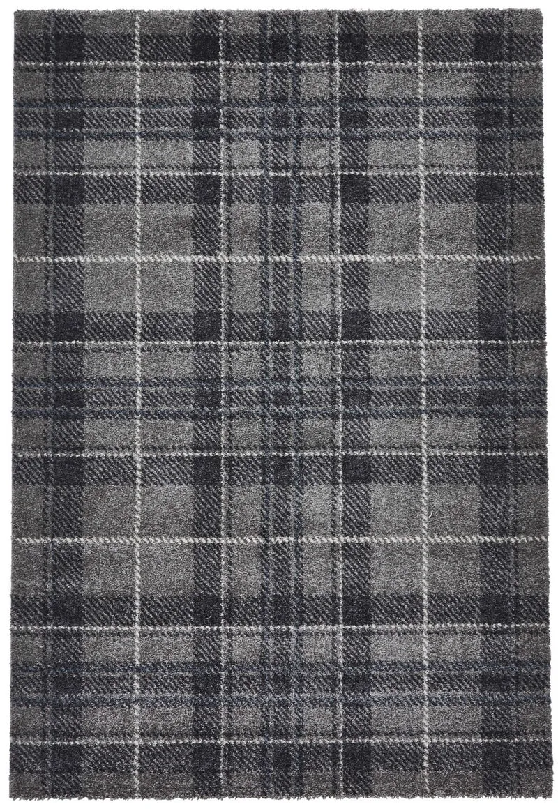 Tapis de salon Gris clair et bleu style rayé WELLNESS