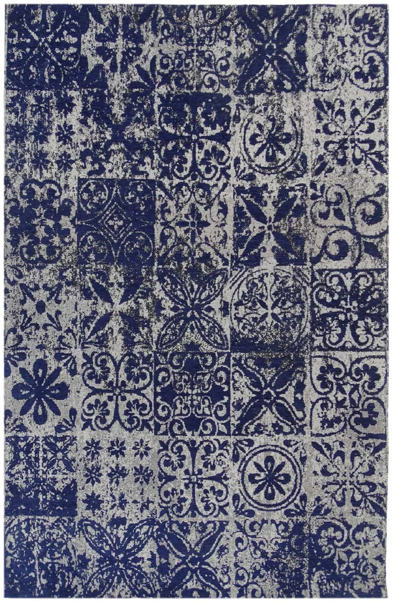 Tapis de Salon Bleu kilim tissé main LINIT