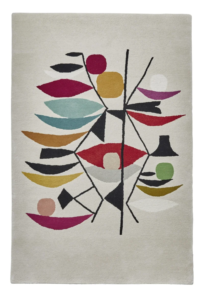 Tapis design de salon multicolore tufté main INALUXE IX10