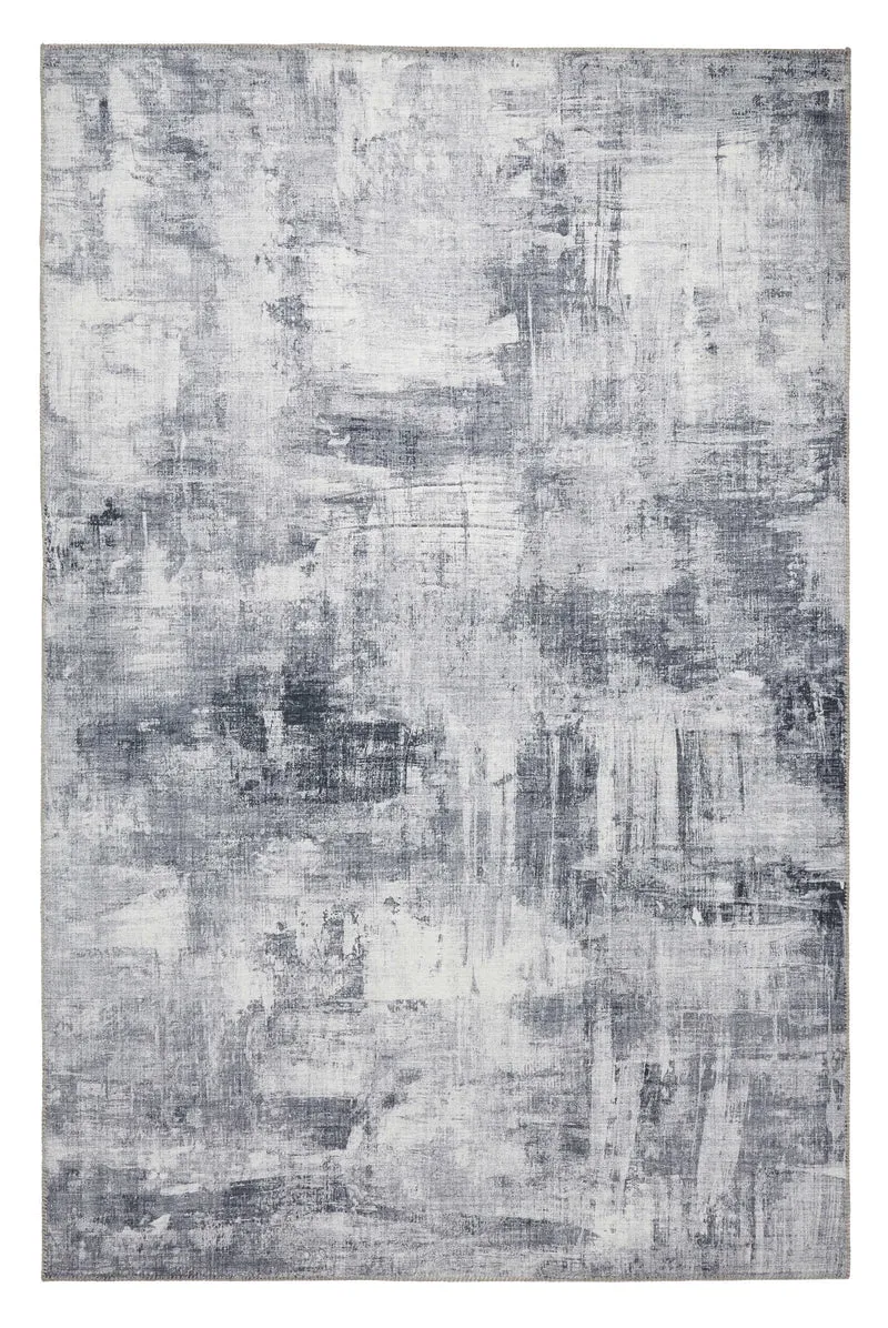 Tapis Design abstrait gris de salon en polyester RIO