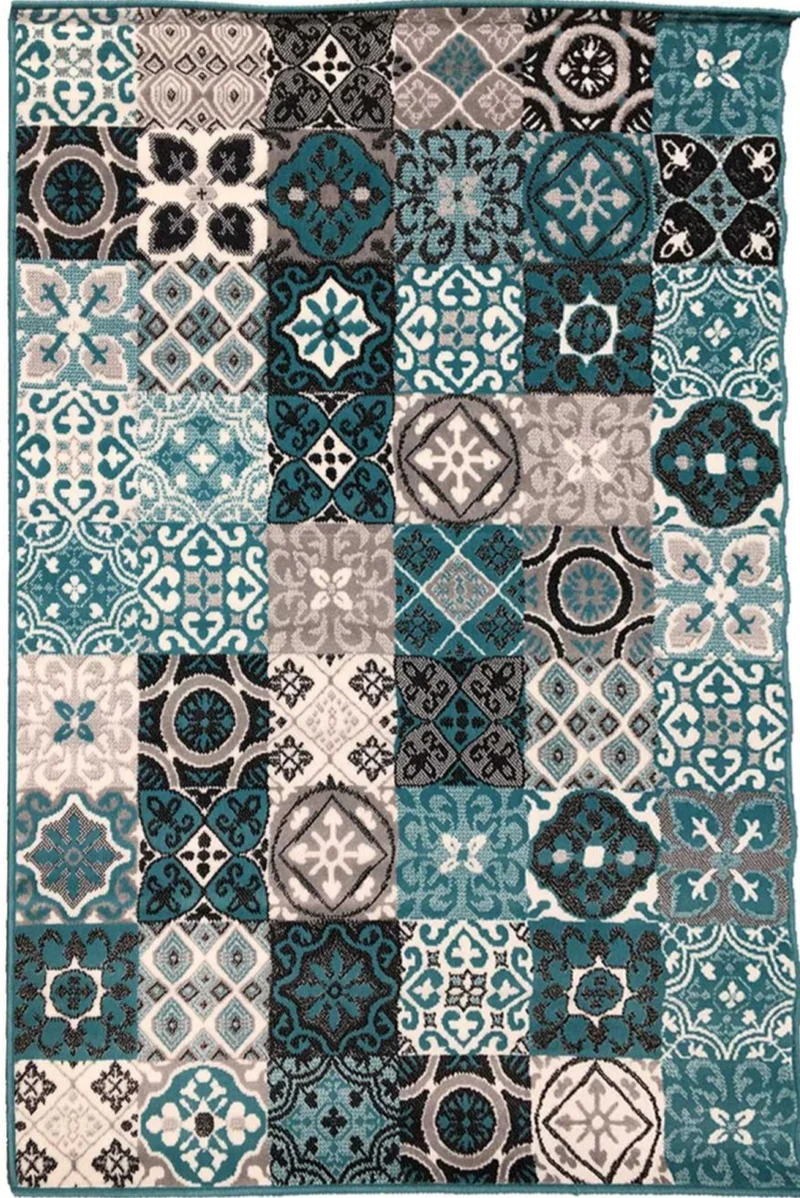 Tapis de Salon Vert Rétro-Vintage FAIAN