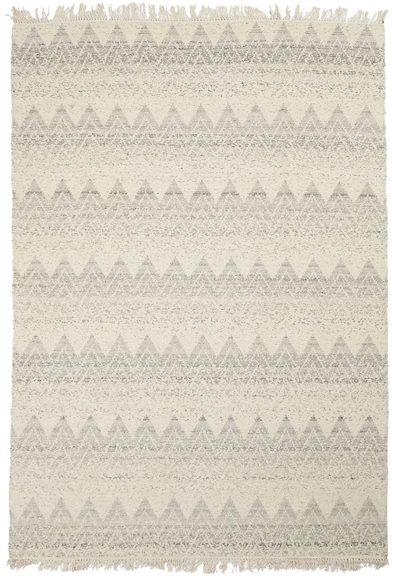 Tapis de Salon Scandinave Blanc en Laine MALSA