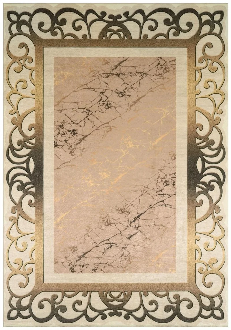 Tapis de salon couleur Or style Oriental IMPNUM