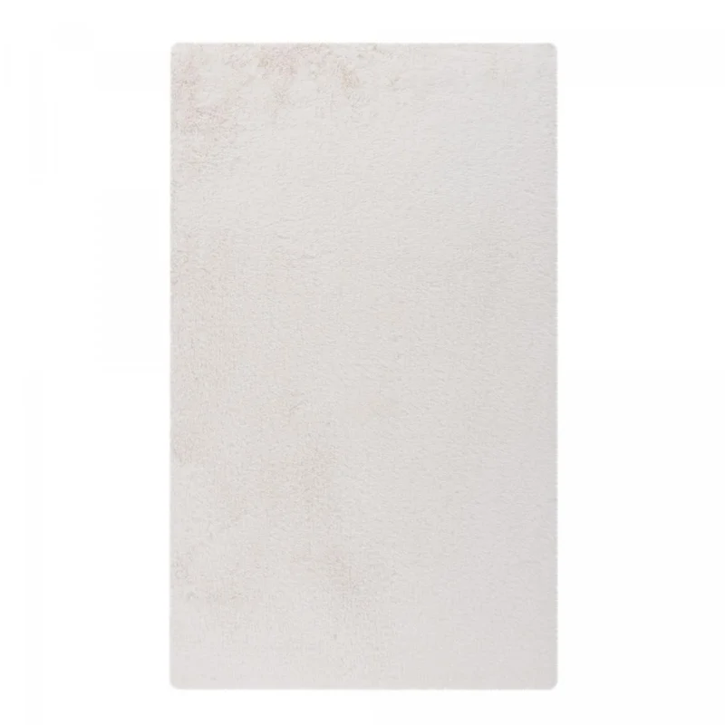 Tapis Shaggy Blanc en Polyester 50x90 cm – Royaume du Tapis