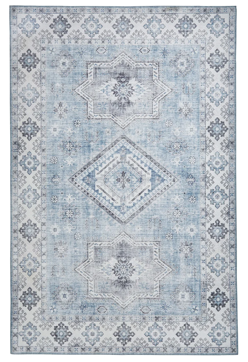 Tapis Bleu ciel traditionnel kilim pour salon et couloir TOPAZ