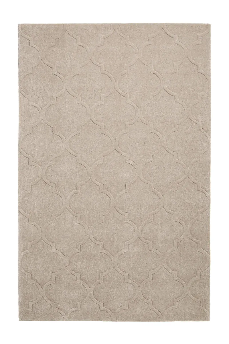 Tapis Beige Uni motif baroque HONG KONG
