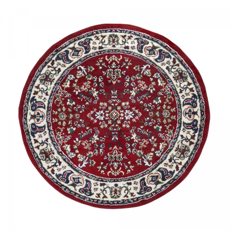 Tapis Rond Rouge Style Orient 120x120 cm – Royaume du Tapis